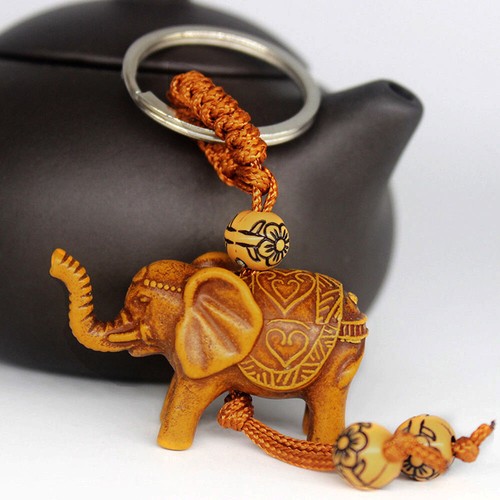 Lucky wooden elephant carving - wooden,