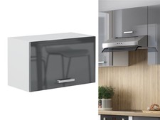 Kitchen Storage Cabinet Wall Unit Half Height Lift Up Door 600mm Grey Gloss Luxe