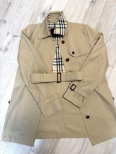 Burberry London Trench Coat Beige Leather Detail Size  Women's 40/US:S Auth