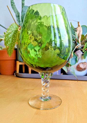 Oversized green glass - , brandy