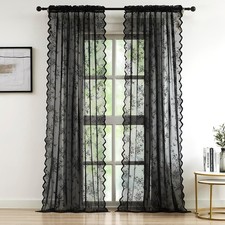 Bujasso Black Lace Curtains