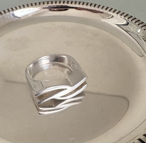 Silver design ring ladies mens - silver,
