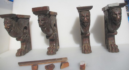 Victorian carved wooden shelf - victorian,