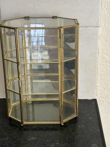 Vintage brass and glass - brass,