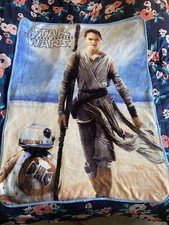 Star Wars The Force Awakens Silky Soft Fleece Throw Blanket 40" x 50" Rey