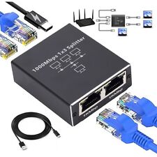 1 to 2,3, 4 Ethernet Splitter 1000Mbps Gigabit RJ45 Network Splitter Home Office