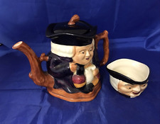 Shorter & Sons Toby Jug Set Teapot & Sugar Bowl Hand Made In Staffs FREE POSTAGE