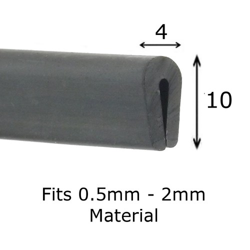 Black rubber channel edging - rubber,