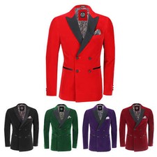 Mens Velvet Double Breasted