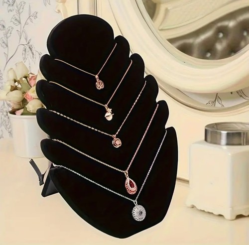 Black velvet necklace display - velvet,