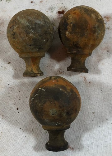 Antique brass spherical ball - antique,