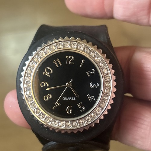 Black slap watch new battery - black,