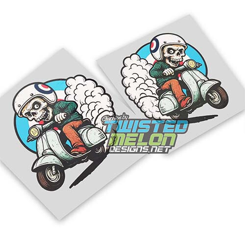 Mods skull rider lambretta - skull,