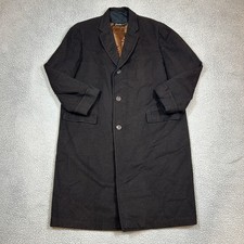 Crombie Aberdeen Scotland Wool Overcoat Men 44R Brown 3-Button Raleigh Haberdash