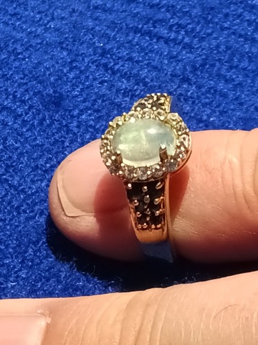 Opal halo gold coloured silver - opal,
