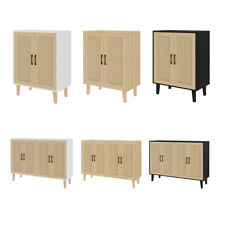 Buffet Storage Cabinet Rattan Decorating Living Room Wood Sideboard Cupboard