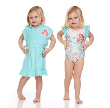 The Little Mermaid Ariel Swimsuit Swim Cover Up Dress Girls 3 Piece Set Disney