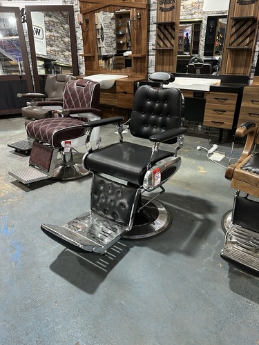 Modern black barber - barber, chair