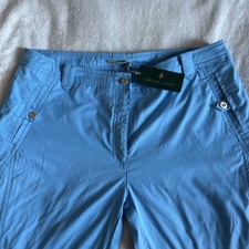 Green Lamb Cropped women’s Golf Trousers Shorts Size 16 Blue Capri With Stretch