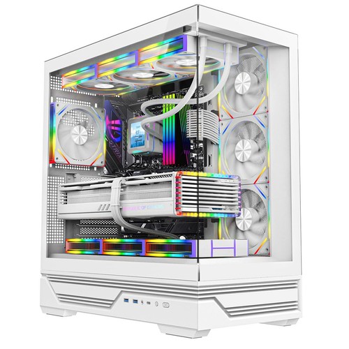 White atx gaming - gaming, full