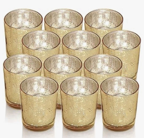 Set gold mercury glass - gold,