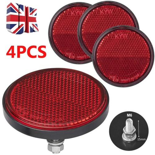 4pcs reflector ø60 red round - reflector,
