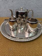 Coopers Brothers Sheffield Silver Plated Three Piece Tea Set with Tray