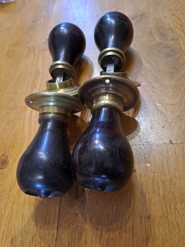 Antique ebony door handles - antique,