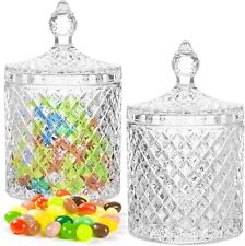 Glass Round sweet jar with lid sugar bowl Dish Clear Candy Bowl Box Wedding