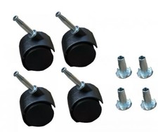 4 x Twin wheels Castors With inserts-For Divan Bed Base Sofa Settee Chair