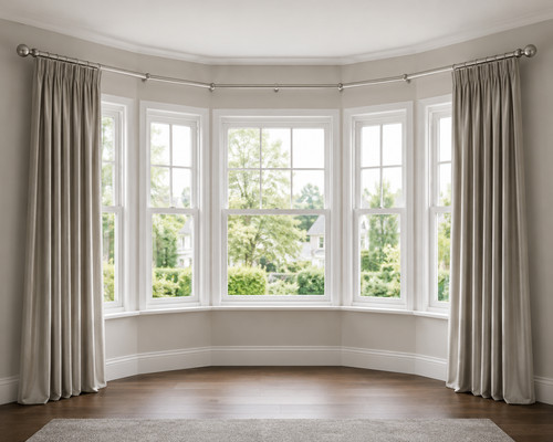 Sided bay window - bay, curtain