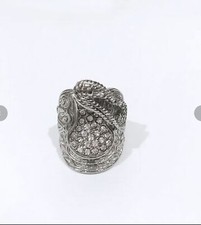 Saddle Ring crystallised gold and silver 18k plated - stainless steel heavy ring