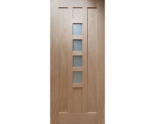 Oak External Door Newton Obscure Glazed Contemporary 45mm Unfinished - 3 sizes