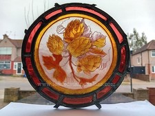 Hand painted floral  leaded