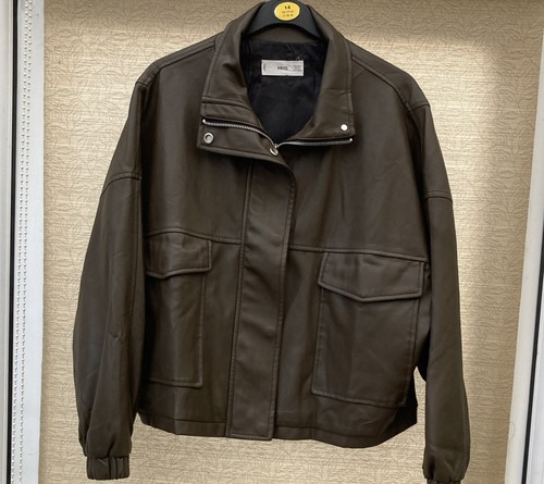 Mango faux leather jacket size - faux,