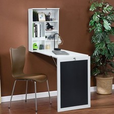 Folding Convertible Wall Table Wall Mounted Computer Desk W/Blackboard