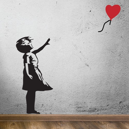 Banksy balloon girl wall - banksy,
