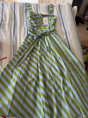 Zara green blue striped square - striped,