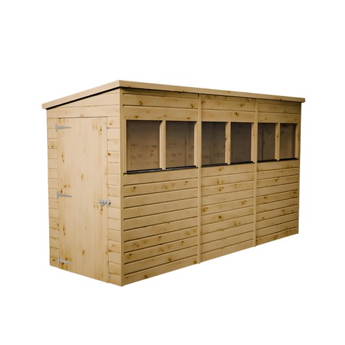 12x4 modular shiplap pent shed - modular,