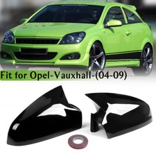 Gloss Black Rearview Wing Mirror Cover Caps For Opel Vauxhall Astra H 2004-2009
