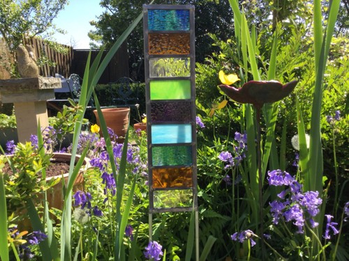 Stained glass garden - garden, sculpture