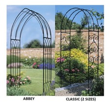 Rose Arch Arbour - garden path decoration metal gothic & classic scroll arches