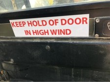 MILITARY LAND ROVER WOLF ARMY DEFENDER SNATCH VEHICLE DOOR WARNING STICKER X2.