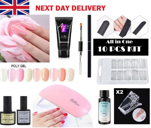 Poly gel nail kit diy - poly, pcs