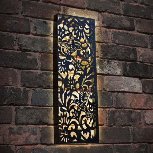 Hummingbird solar light wall - hummingbird,