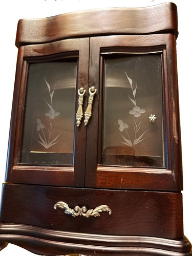 Vintage cherrywood jewelry box - cherrywood,