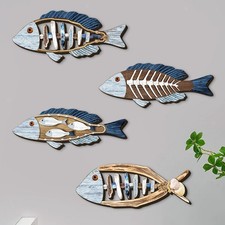 4x Fish Nautical Wall Art
