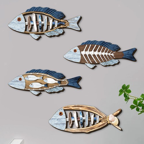 Fish nautical wall - 4x,