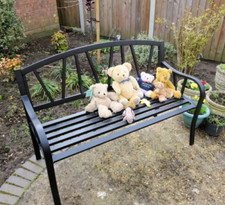 Metal Garden Bench 2 Seater Patio Furniture Outdoor Modern Chair Park Love Seat