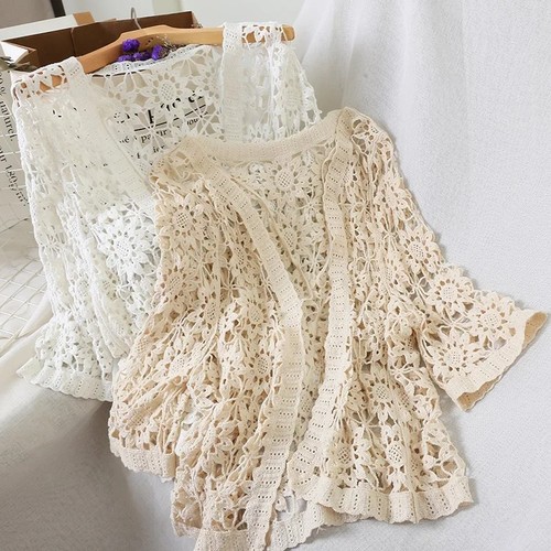Women lace crochet shrug - women,